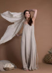 Long Open Back Sleeveless Linen Dress