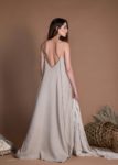 Long Open Back Sleeveless Natural Flax Sundress