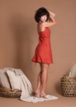 Short Sleeveless Slim-Cut Flax Linen Nightie