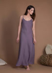 Slip Linen Maxi Dress With Long Spaghetti Straps