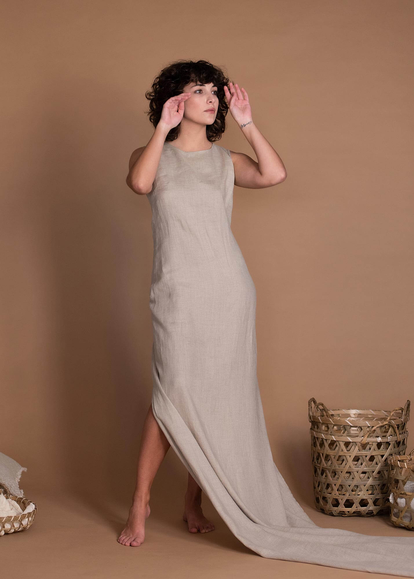 Loose linen jumpsuit best sale