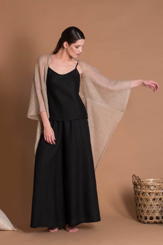 D058K_Linen_Knitted_Bolero_With_Wide_Sleeves