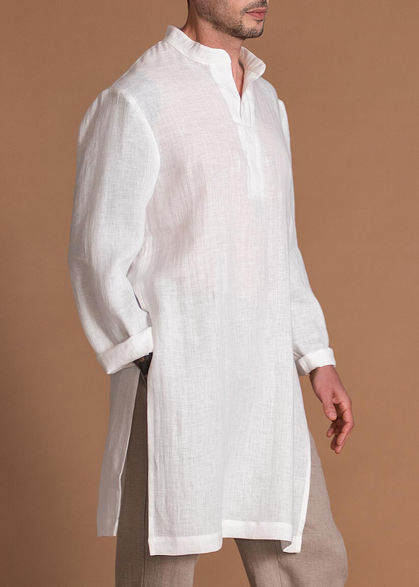 Long Sleeves Linen Tunic, Summer Linen Tunics and Tops