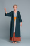 Длинный льняной жакет кимоно