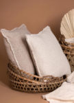 Linen pillow cover made of 100% European heavy-weight linen with textured surface