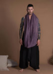 Unisex Lightweight Black Linen Harem Pants With Deep Pockets for yoga and meditation