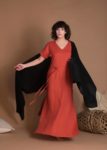Wide Linen Shawl Wrap in Black – Elegant and Breathable Black linen scarf
