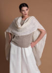 Ivory Long Linen Wrap From Softened Coarse Linen