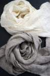 Long Natural Flax And Ivory Wrap