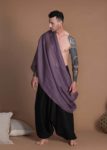 Lightweight linen scarf styled for summer layering