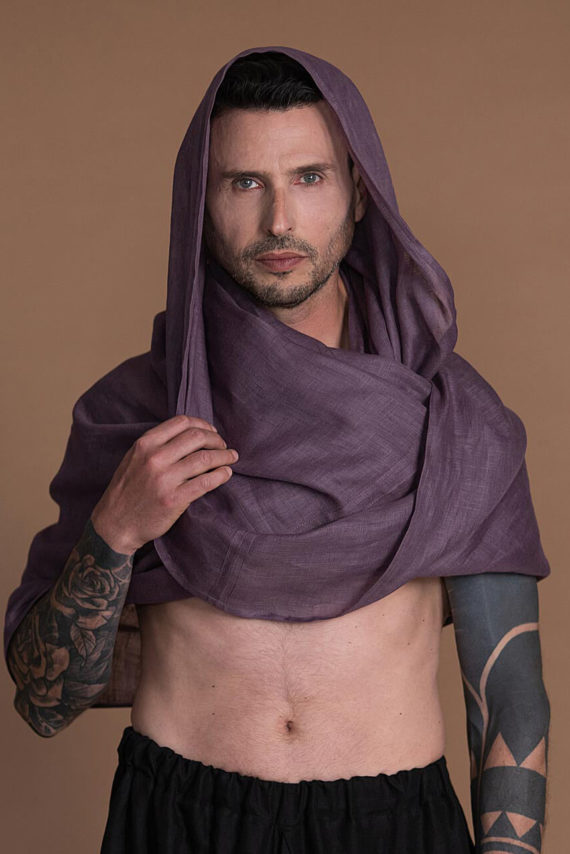 Men's and Women's Lightweight Gauze Flax Tube Scarf Wrap