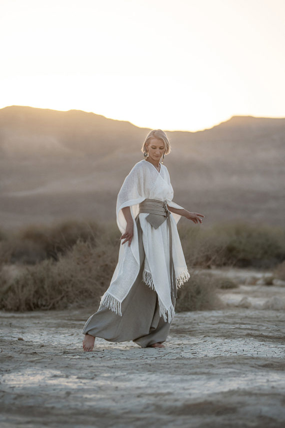 Desert-Ready Natural Flax Linen Harem Pants