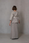 Linen set - asymmetric skirt, wide top and fabric wrap belt